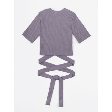 TOP for a girl with short sleeves on Generation ties, height 146 cm, purple color-8