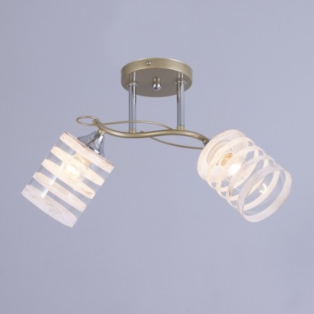 MIA chandelier 2x60W E27 gold, chrome 38x32x28cm-1
