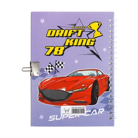 Gift notebook, 45 sheets, line, on the castle, on the crest, red car (17.8x13cm) 10549-5
