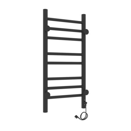 Two -heated towel rail Laris lavender ChKCh, 300x700 mm, 8 crossbars, left, black-1