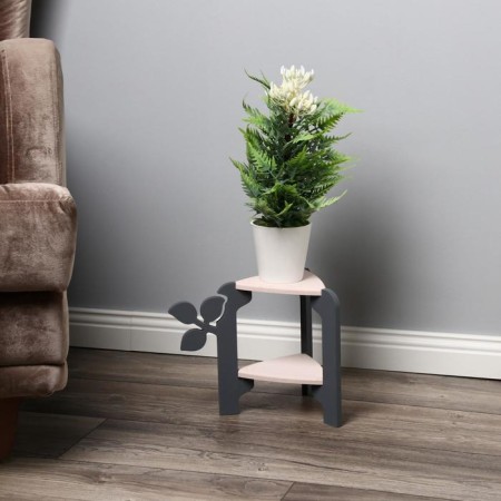 Stage-column for flowers Double-tier "Flora" 21x27x25 cm, gray-pink-2