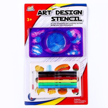 Stencils-respirograph "Cosmos", set 2 pcs., 6 pcs. Flomasters-1