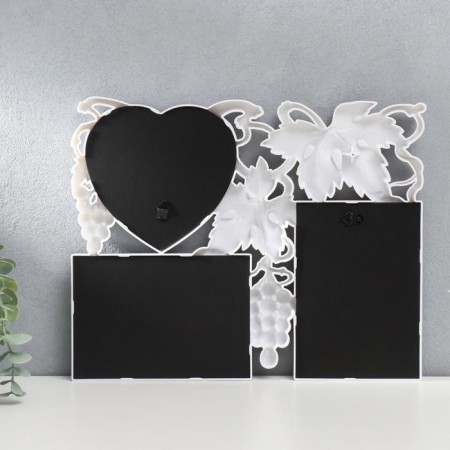 Photo frame Plastic in 3 photos 10x15, 13x13 cm "Grapes" white 26x33 cm-2
