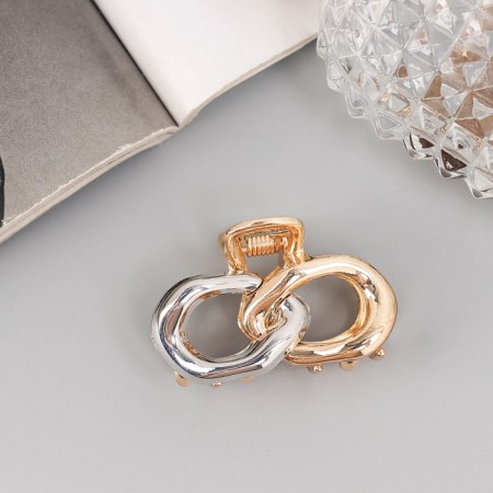 Hair crab "Heiser" links, 4.5 cm, gold-serebly-1