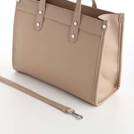 Women's bag with zipper, Textura, average size, beige color-4
