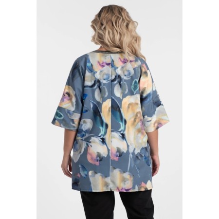 Female blouse, size 52, gray, beige color-8