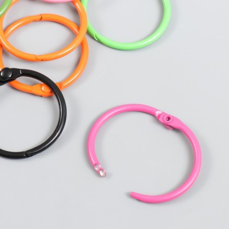 Ring for creativity (for photo albums) "Color" MIX int. D = 2.5 cm external. D = 3 cm set 8 pcs 91494-3