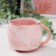 Ceramic mug “Be bright every day”, 350 ml, pink marble color