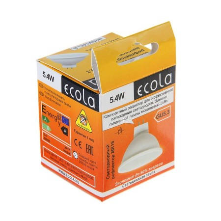 LED LED ECOLA, GU5.3, 5.4 W, 4200 K, day white, matte glass-7