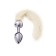 Anal plug Metal by Toyfa, silver, with a white tail, 32 cm, d = 2.9 cm