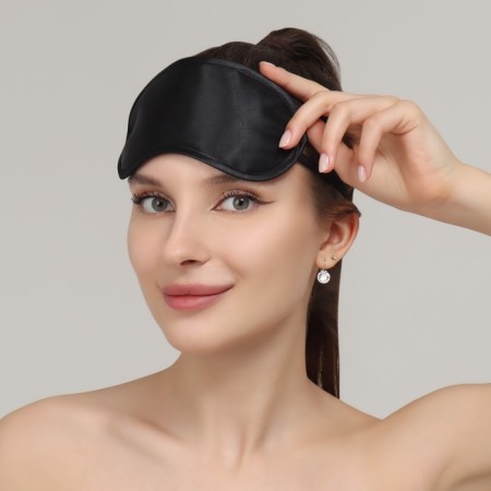 Sleep mask, 19 × 8.5 cm, elastic band is single, black color-5