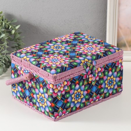 Casket for needlework "Kaleidoscope flowers" 19x26x14.5 cm