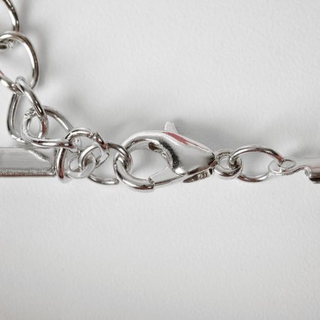 Pendant "on the fishing line", white color in silver, 30 cm-3