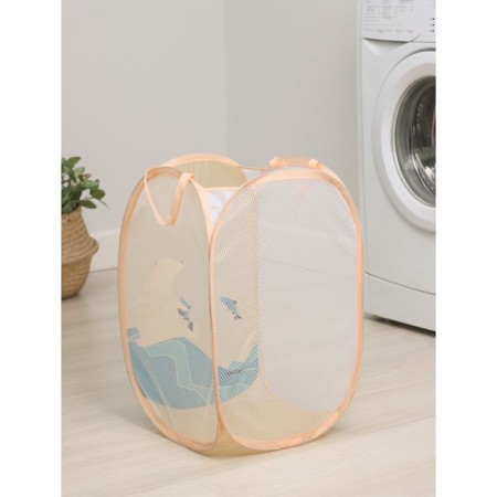 Basket-grid of the Dilan "Northern Bear", folding, 32 × 32 × 52 cm, beige color-3