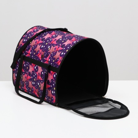 Bag - carrying for animals with print, 49 x 30 x 35 cm, mix of flowers-2