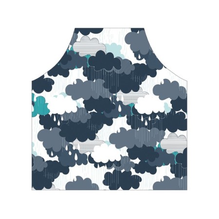 Apron kitchen with a “cloud khaki” photo print, adjustable, size OS-2