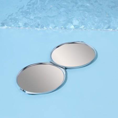 Folding mirror, d 6 cm, silver color-3