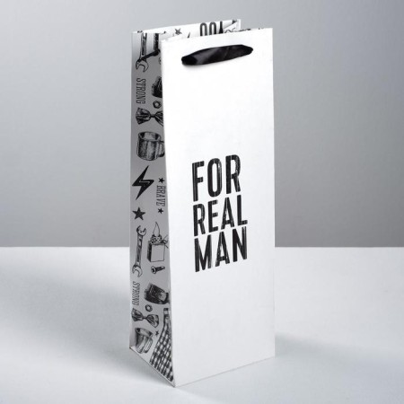 Gift package for a bottle, packaging, "For Real Man", 36 x 13 x 10 cm-1
