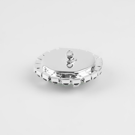 The button is decorative, d = 30 mm, the color is silver/black-1