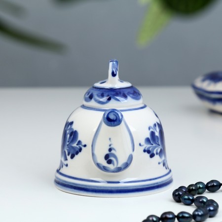 Bell "Teapot", h = 9.5 cm, gzhel-1