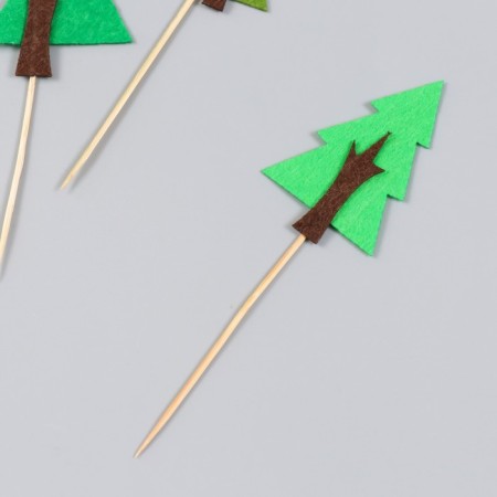 Decor for the creativity of felt "Christmas trees" set 3 pcs h = 6.5, 8, 11 cm-1