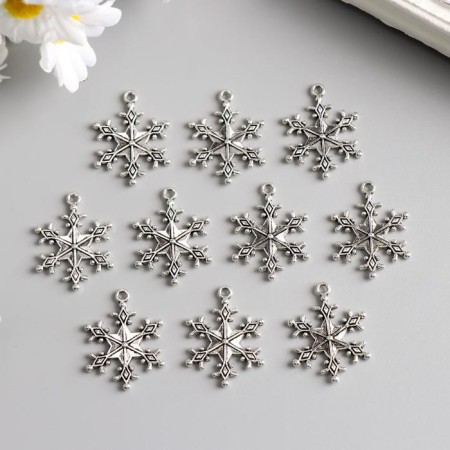 Decor Metal "Snowflake" silver 3x2.5 cm-1