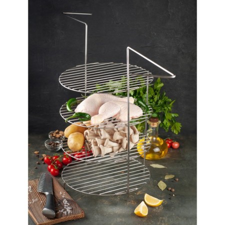 4-tier lattice with handles for a tandoor, tier diameter 23 cm, height 44 cm-2