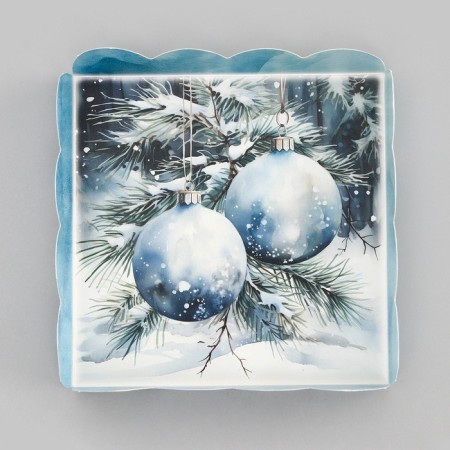 Cookie box, confectionery packaging, "miracles happen", 12 x 12 x 3 cm, new year-4