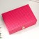 Casket to the leatherette for jewelry "with sequins" bright pink 7.5x22x15 cm