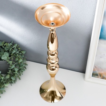 Summary Metal for 1 candle "elegant" gold 50x13x13 cm-2