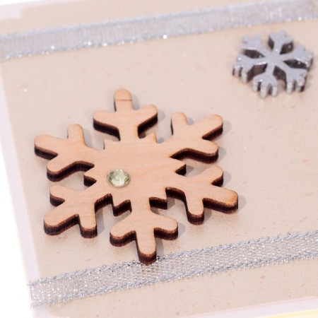 Mini-postcard "snowflake" stripes, handmade-1