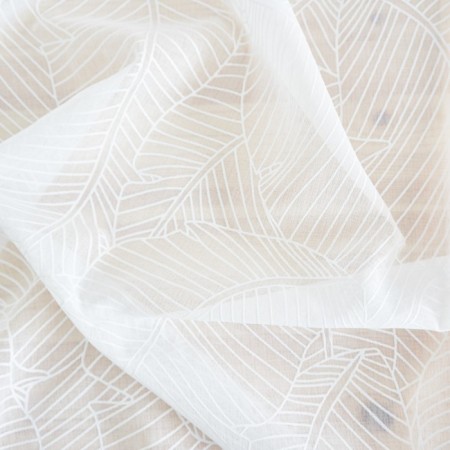 Curtain - tulle "leaves", with a rubber pattern, 300x260 cm-4