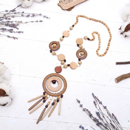 Handmade pendant, wooden "taigan", mixtures of mix, 70 cm-1
