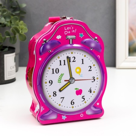 Piggy bank Metal "alarm clock" with a lock and keys mix 16x12x6 cm