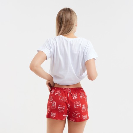 Homemade female kit "A cup kitten" (T -shirt/shorts), white/red color, size 48-5