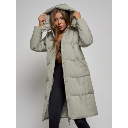 Coat insulated winter female, size 42, green color-12