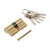 Cylinder mechanism, 60 mm, English key, 5 keys, color gold