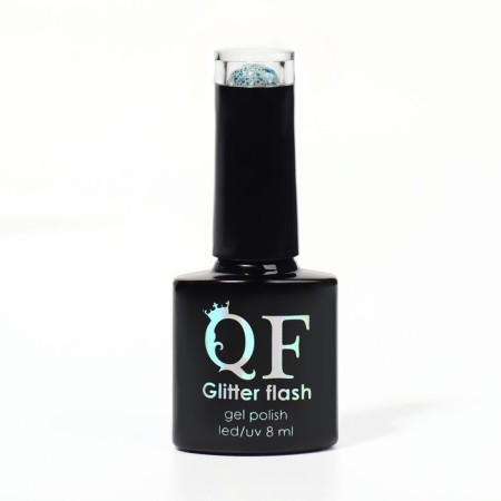 Nail varnish gel, Glitter Flash, 3 phase, 8ml, LED/UV, Transparent/Blue (04)-5