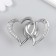 Handle for the casket Metal "Two hearts" Rhinets, silver 3.8x5.4x2.4 cm