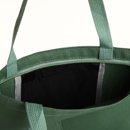 Soper bag with lightning, from textiles, green color-2