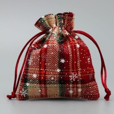Bag Gift canvas “Fairy Tale in the Forest”, snowflakes, 10 x12 cm +/- 1.5 cm, New Year
