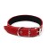 Leather collar with synthetic winterizer, 65 x 3 cm, Osh 40-55 cm, red