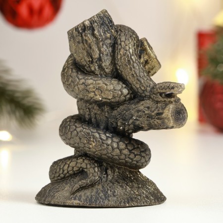 Figure "Snake on a tree" Brass, 10x8cm-1