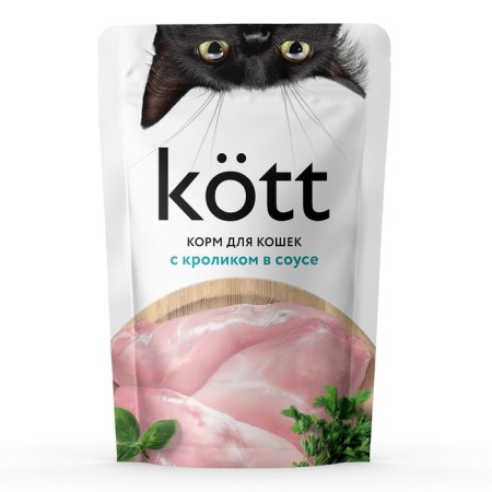Wet food "Kott" for cats, rabbit, 75 g