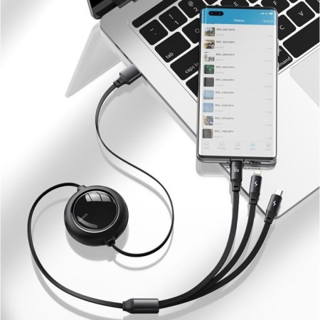 3 in 1 baseus cable, 3.5 a, microUSB/type-C/Lightning-USB, 1.1 m, black-3