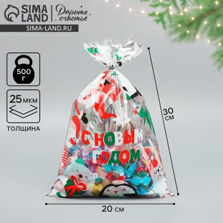 Plastic package "New Year's turmoil", 20 x 30 cm, New Year