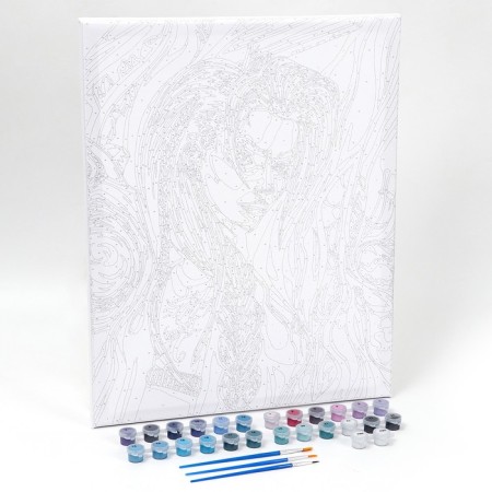 Picture on numbers on a canvas with a subframe "Girl with a bazuka", 40 x 50 cm-1