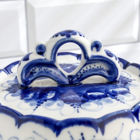 Pancake, Gzhel, Porcelain, 13x25 cm-3