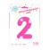 Foil ball 40 “number 2”, heart, individual packaging, pink color