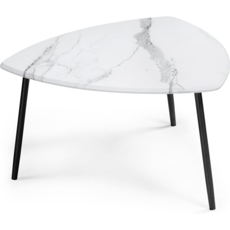 Coffee table lois marble white/oak Votan metal, black 80x80x46 cm-1